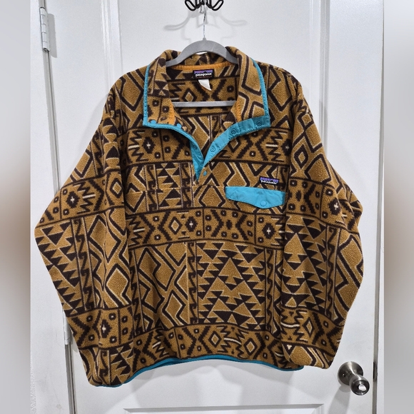 Patagonia Fleece Pullover Sweater Snap-T Synchilla Size Large